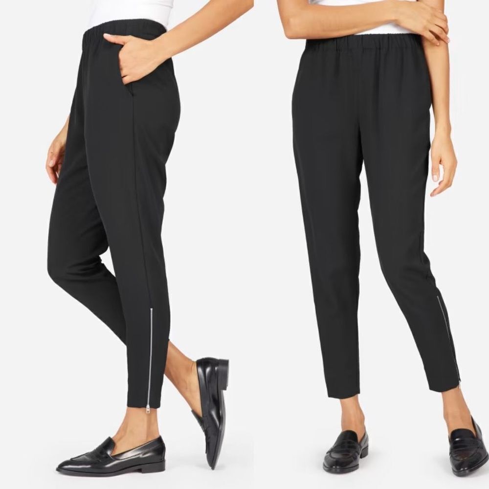 Everlane The Japanese GoWeave Zip Track Pant Jogger Black size 0